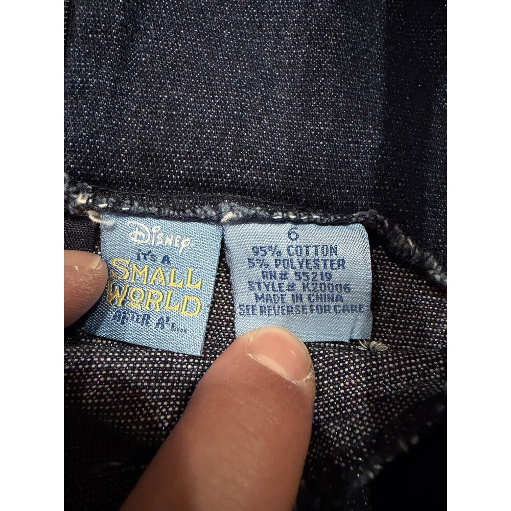 Vintage Disney Denim Dress Girls Toddler Size 6 Its A Small World After All - Picture 3 of 8
